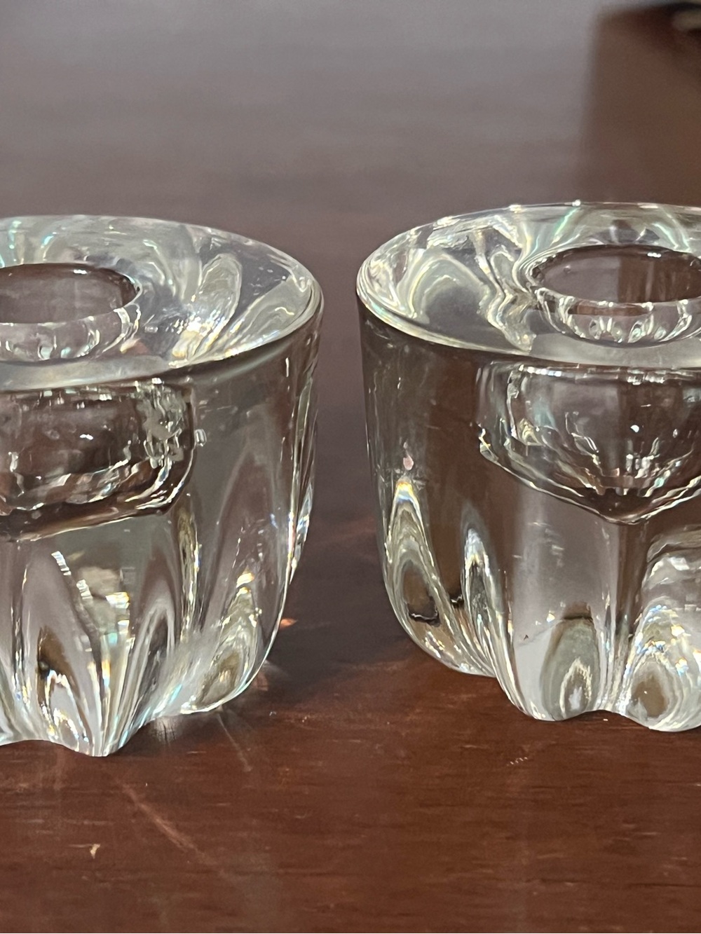 Vintage Glass Taper Candle Holders